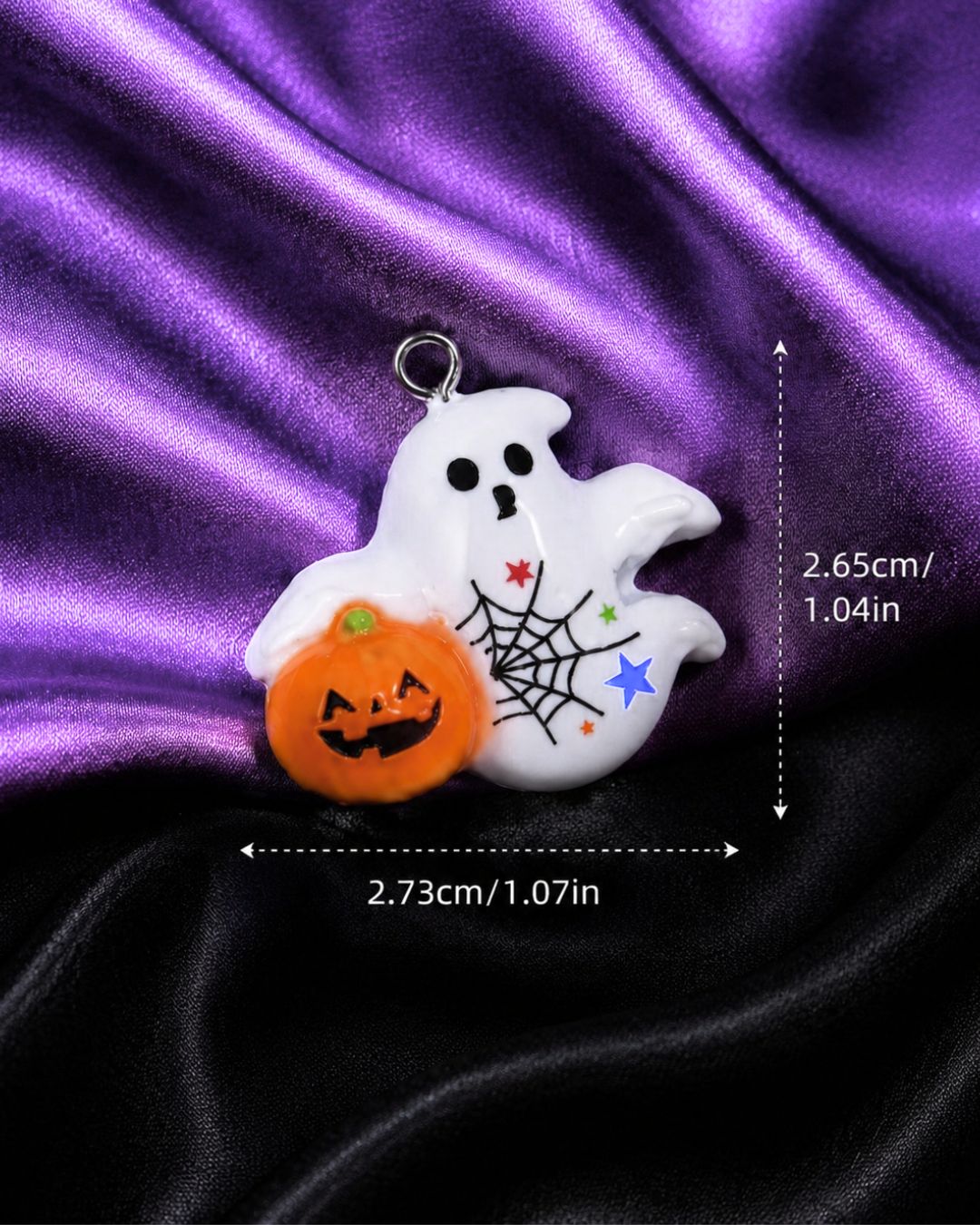 Pumpkin Ghost Charm