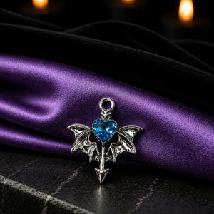 Midnight Heart Bat Charm