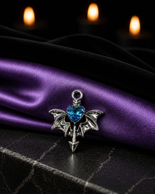 Midnight Heart Bat Charm