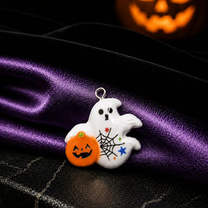 Pumpkin Ghost Charm