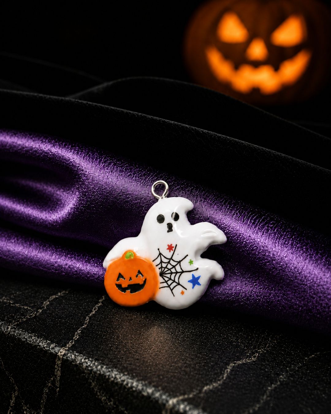 Pumpkin Ghost Charm