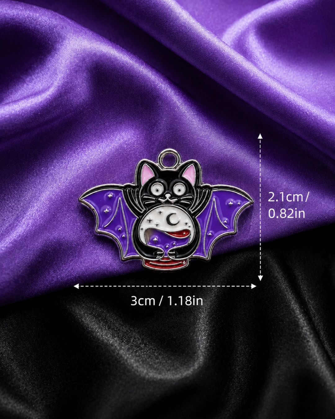 Bat Crystal Ball Charm